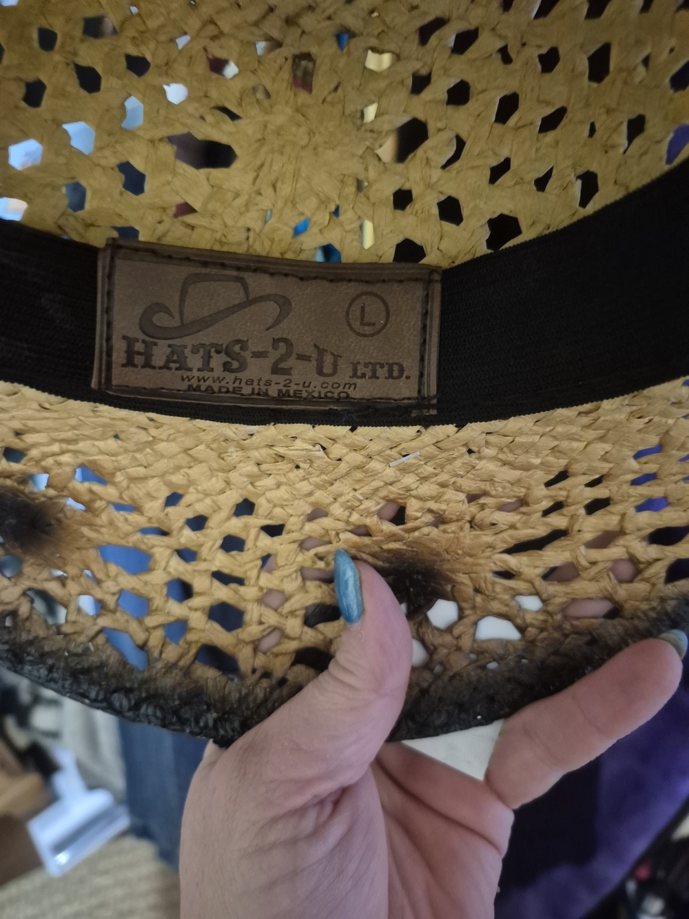 Hats-2-U Burnt Straw Cowboy Hat Western Large - Picture 7 of 7